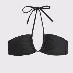 NWT Abercrombie Upside Down Triangle Bikini Top - Black Size Medium